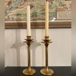 Pair of Vintage Brass Candlesticks
